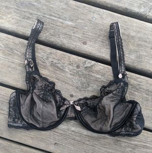 Adore Me Bra, 38D, Black and Nude Lace